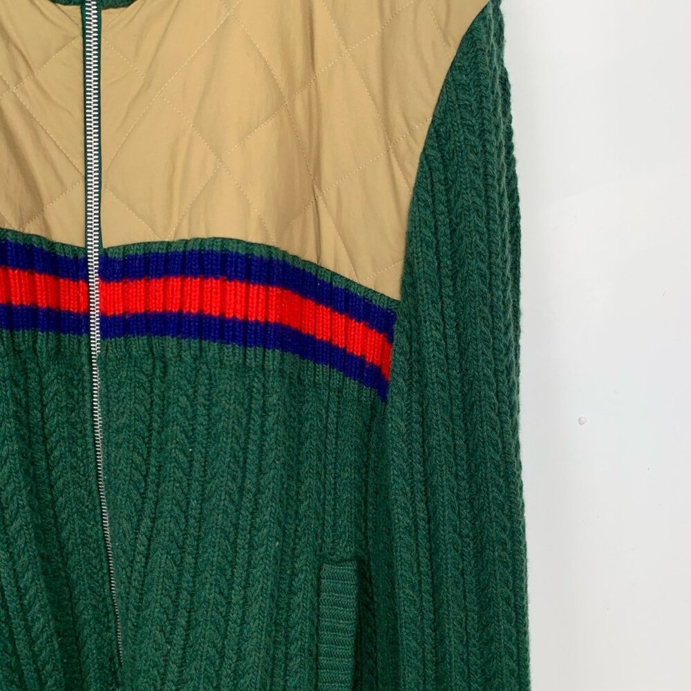 Xf369 Gucci Stand Collar Patchwork Design Multico… - image 4